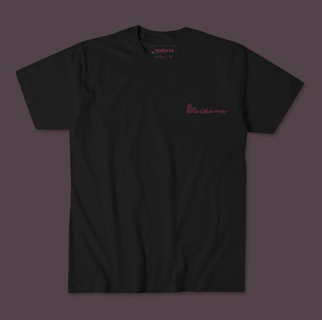 Camiseta pima premium con diseño de espina de pescado rosa