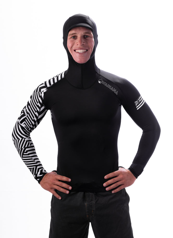 Rashguard de surf con capucha - Granate