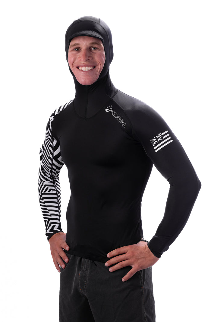 Rashguard de surf con capucha - Granate