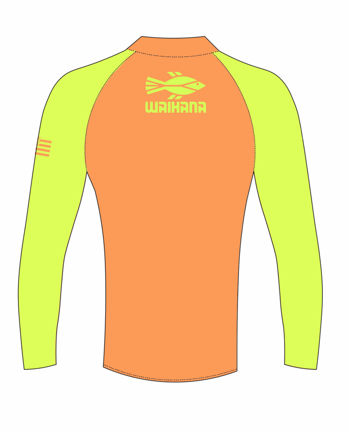 Rashguard de manga larga naranja para niños 