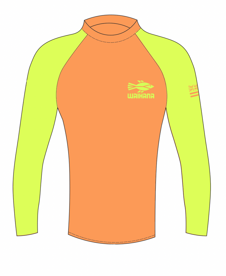 Rashguard de manga larga naranja para niños 