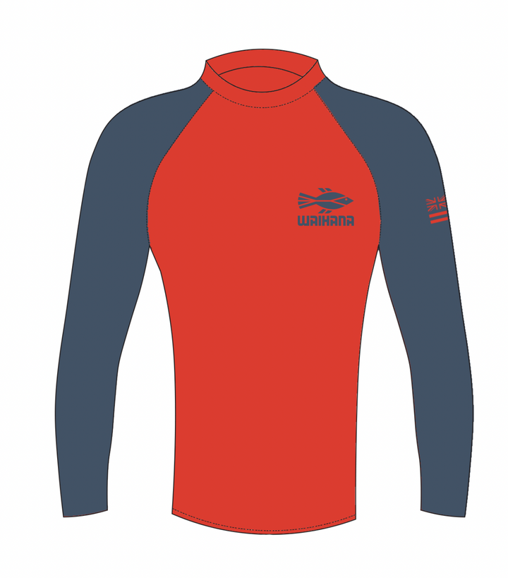 Rashguard de manga larga rojo para niños
