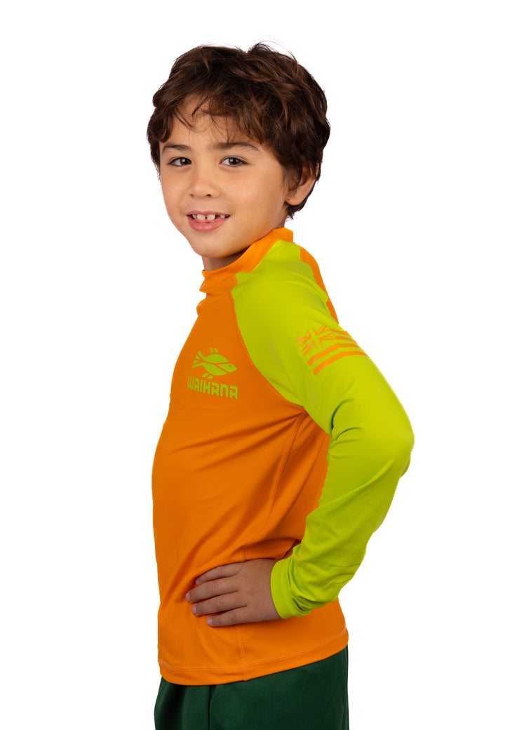Children's Orange Long Sleeve Rashguard