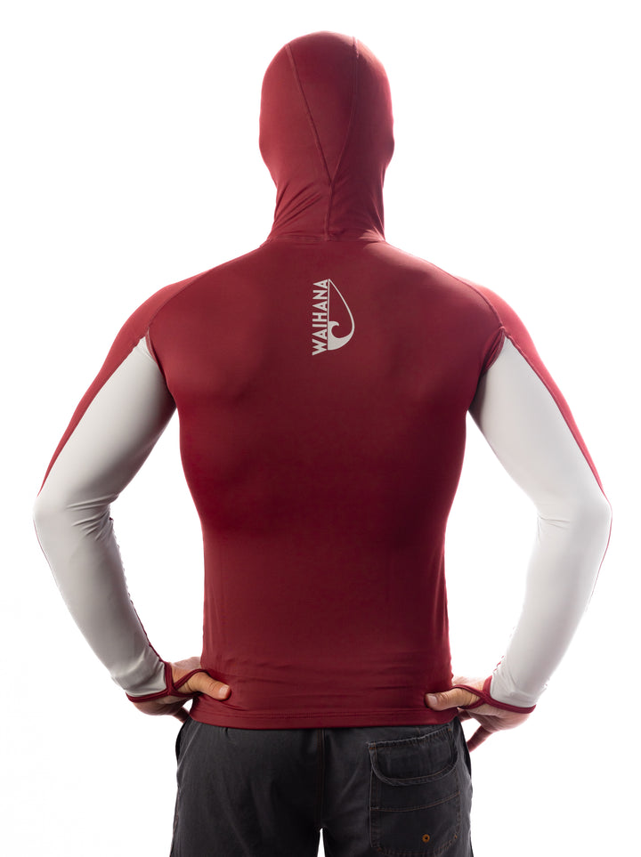 Maroon Carvico ผ้าคลุมไหล่ Surf Rash Guard