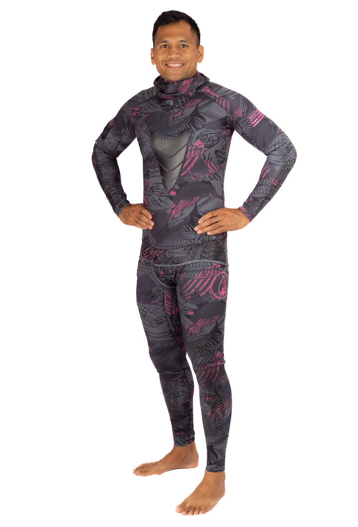 Traje de neopreno rosa para pesca submarina Fishbone de 1,5 mm para hombre