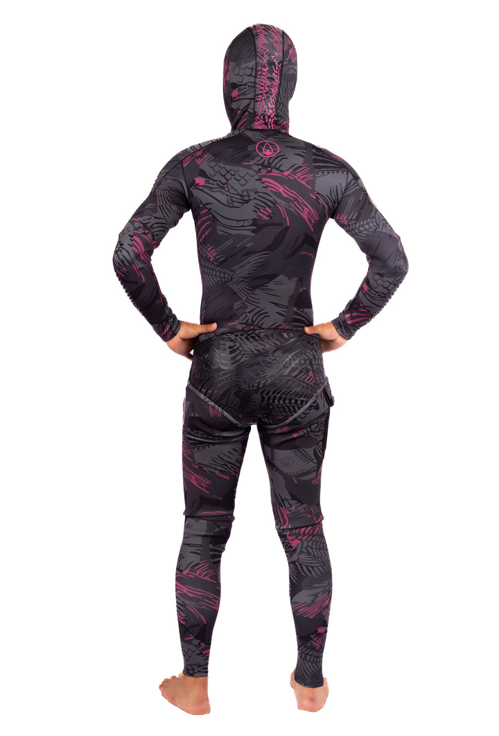 Traje de neopreno rosa para pesca submarina Fishbone de 1,5 mm para hombre