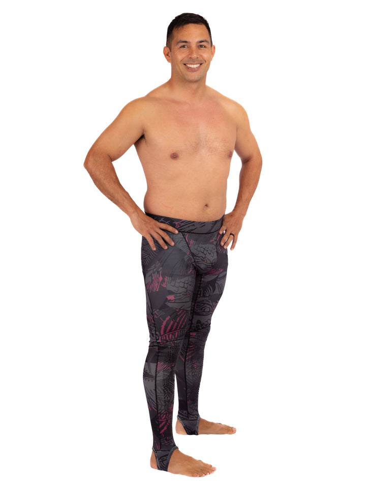 Leggings de lycra de espina de pescado rosa