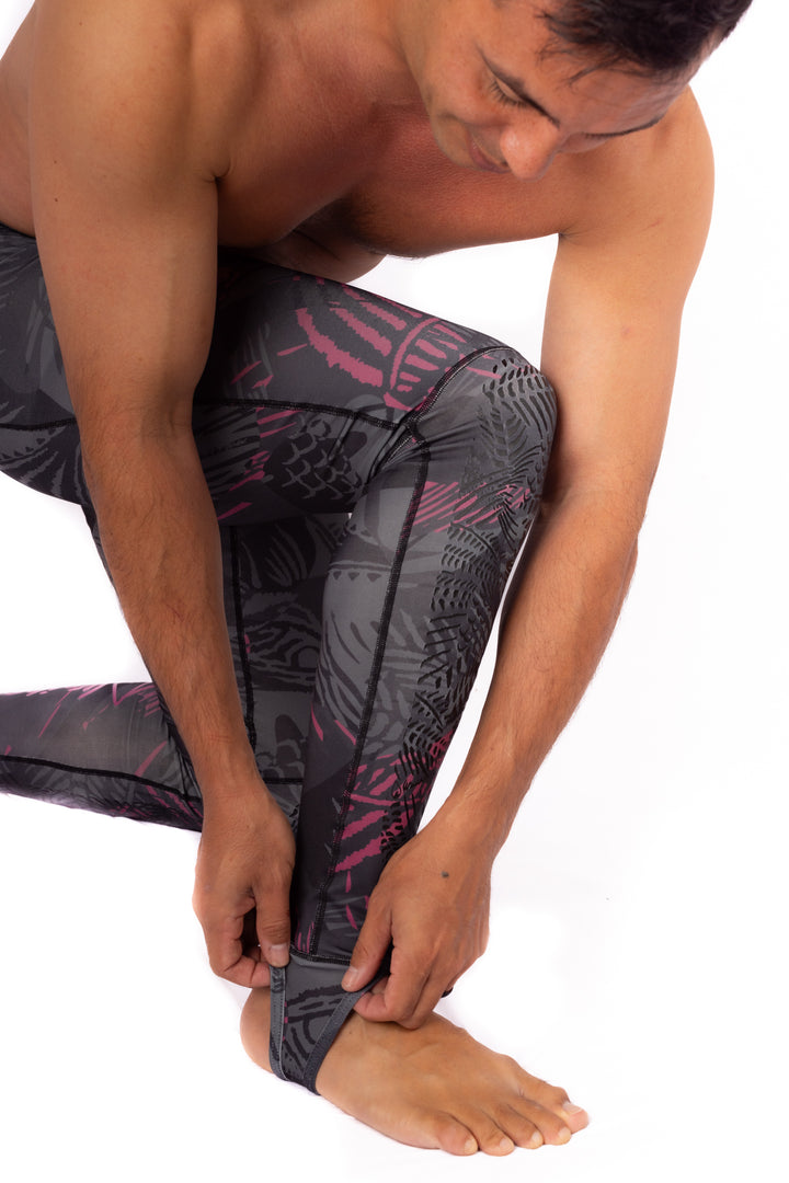 Pink Fishbone Lycra Leggings