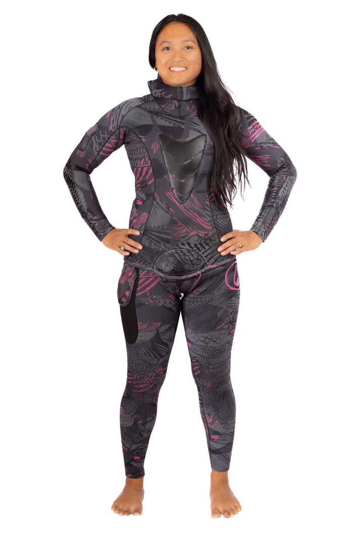 Women’s Pink Fishbone Spearfishing 3.5mm Wetsuit