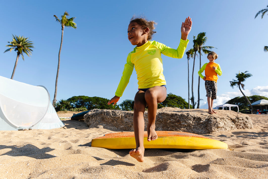 Rashguard jaune à manches longues pour enfants