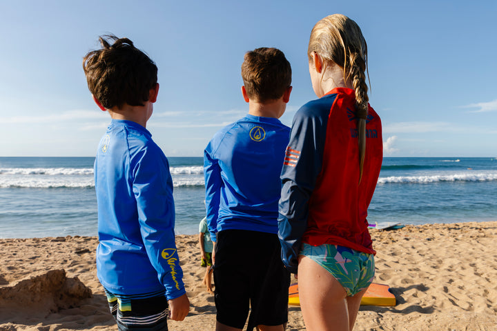 Rashguard bleu à manches longues pour enfant 