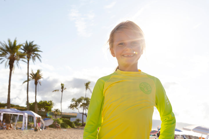 Rashguard jaune à manches longues pour enfants