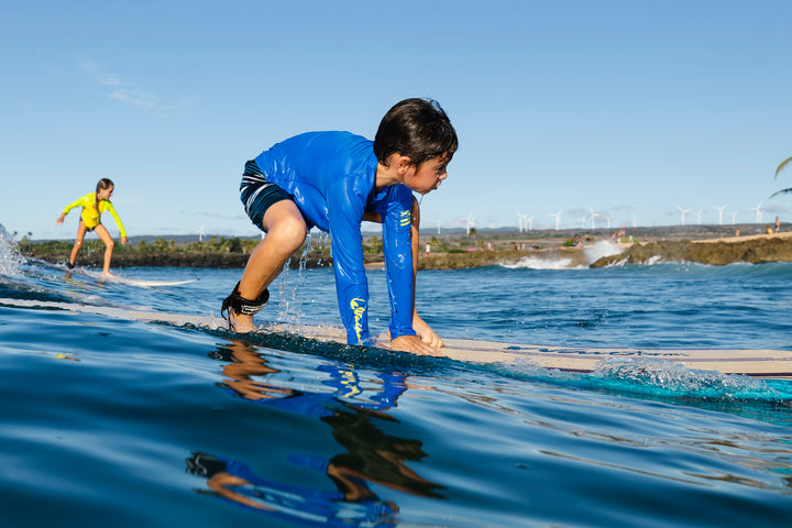 Rashguard bleu à manches longues pour enfant 