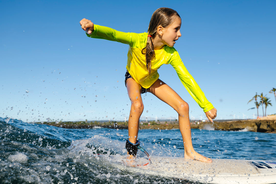Rashguard jaune à manches longues pour enfants