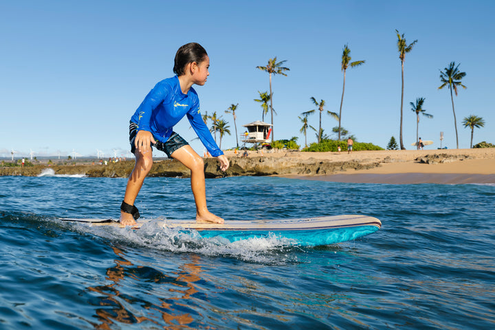 Rashguard bleu à manches longues pour enfant 