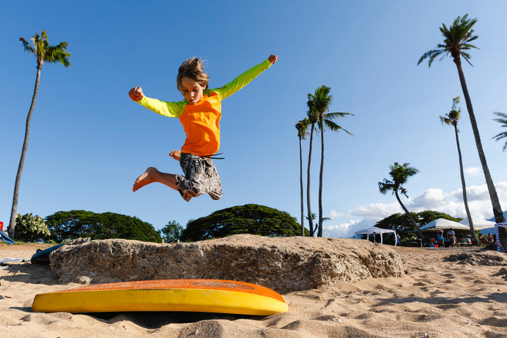 Rashguard orange à manches longues pour enfants 