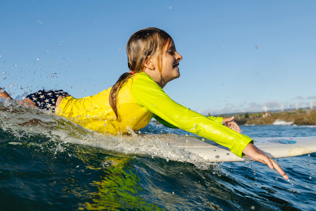 Rashguard jaune à manches longues pour enfants