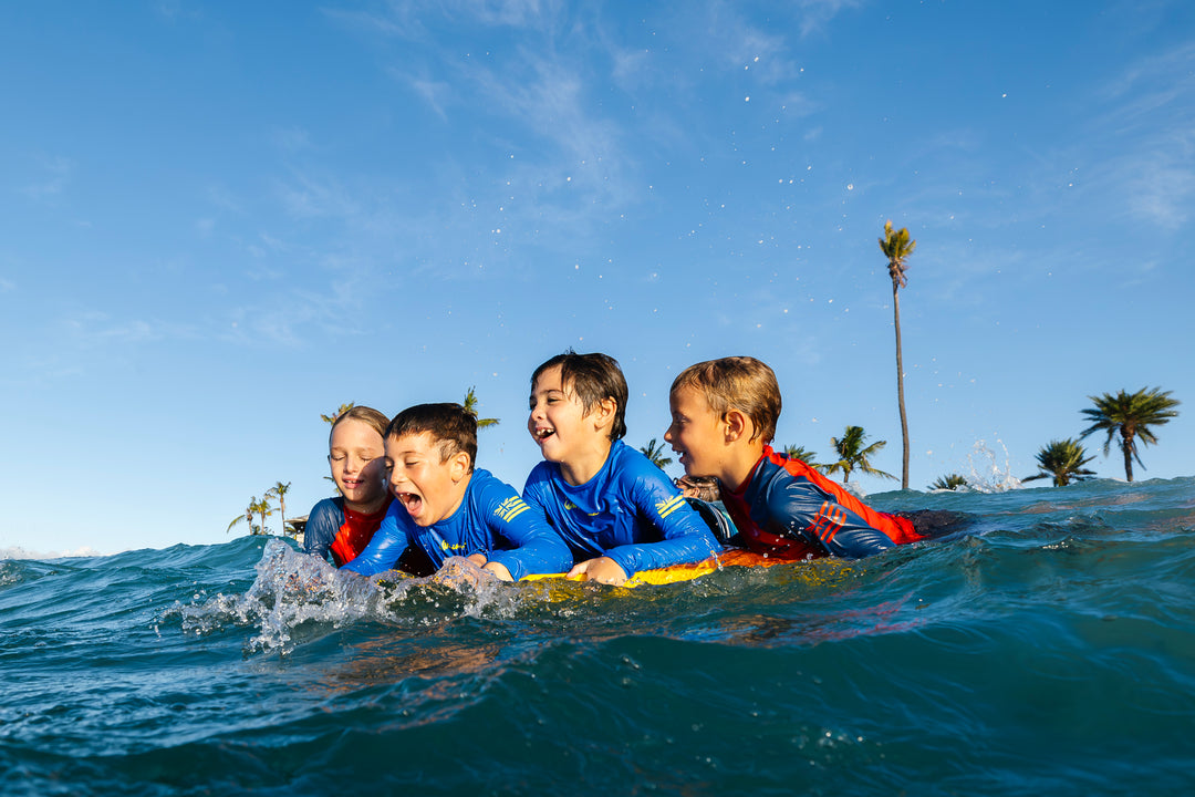 Rashguard bleu à manches longues pour enfant 