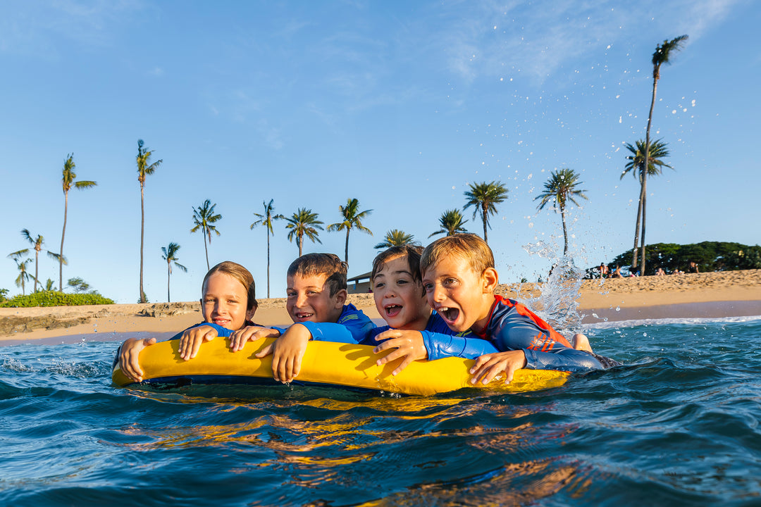 Rashguard orange à manches longues pour enfants 