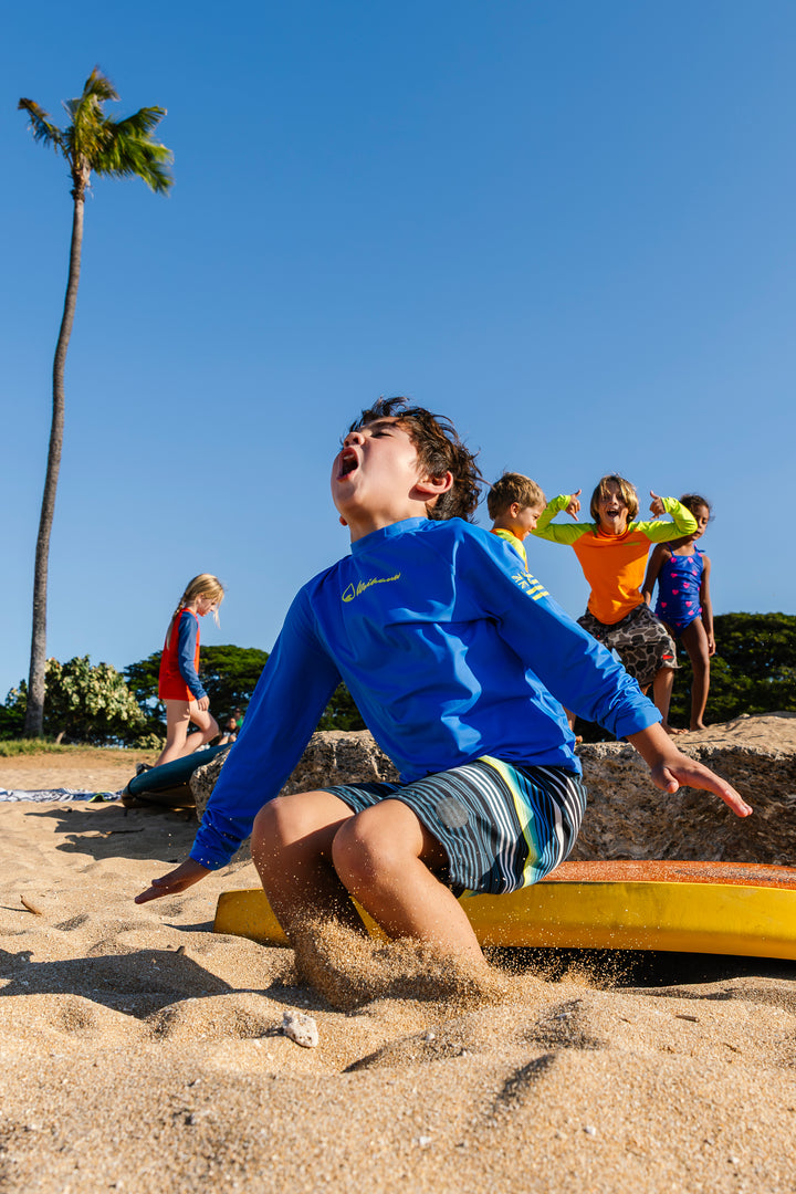 Rashguard bleu à manches longues pour enfant 