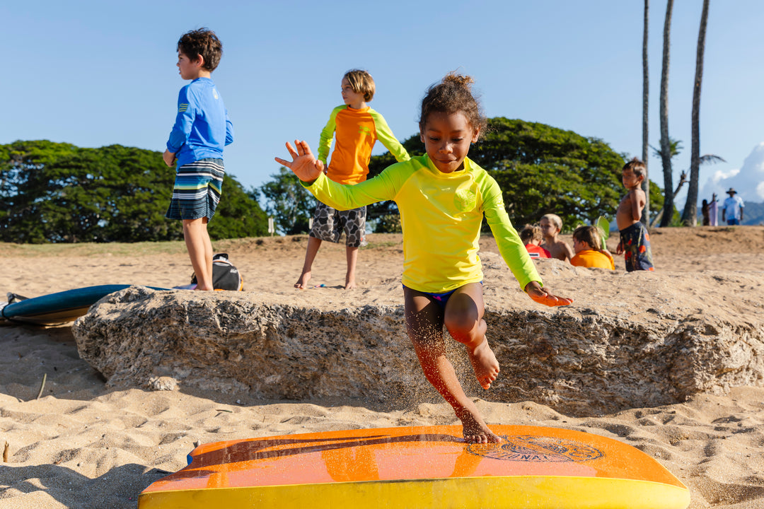 Rashguard jaune à manches longues pour enfants